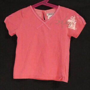 DKNY - Donna Karan New York | size 4 | Pink Short Sleeve Tee | Back Button